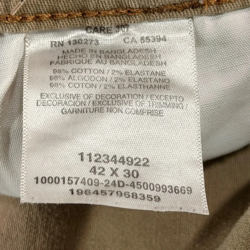 Wrangler Cargo Pants Mens 42x30 Tan Regular Taper Stretch Khaki 112344922